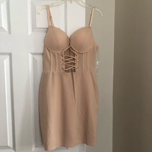 Fashion Nova Nude Mini Dress size Large NWT